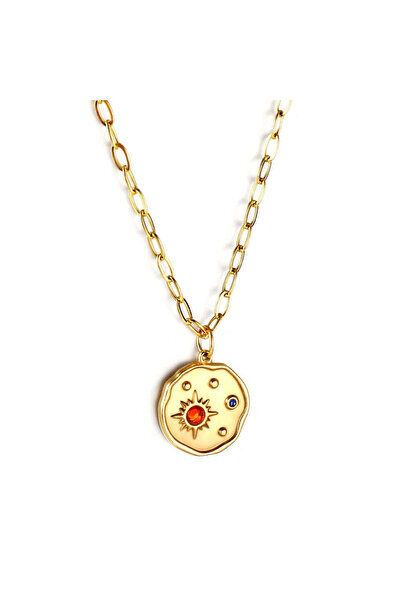 Pursehuit Colier auriu, realizat din oțel inoxidabil, suflat cu aur de 18k, K...