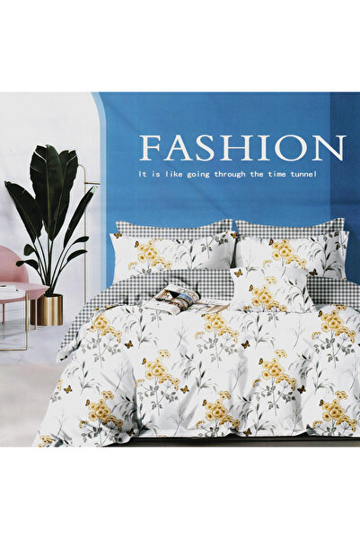 FIONNA.RO Satin Cotton Underwear 4 Pieces - Yellow Flowers