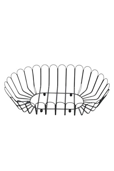 WDA Decorative Wire Fruit Bowl, Metal Storage Basket, Black