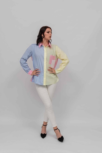 Gorgeaux Colorful Shirt With Variegated Print Lala - ONE SIZE