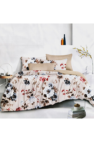 FIONNA.RO Satin Cotton Underwear 4 Pieces - Beige Flowers