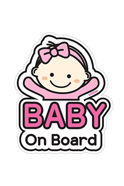 Oracal Durable car sticker, Baby on board, girl, 15cm