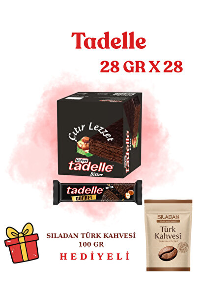Tadelle Bitter Çikolatalı Gofret 28gr x28 adet + Sıladan Kahve (100 gr) Hediyeli