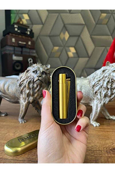 Clipper Metal Kutulu Şık Hediyelik Taşlı Çakmak