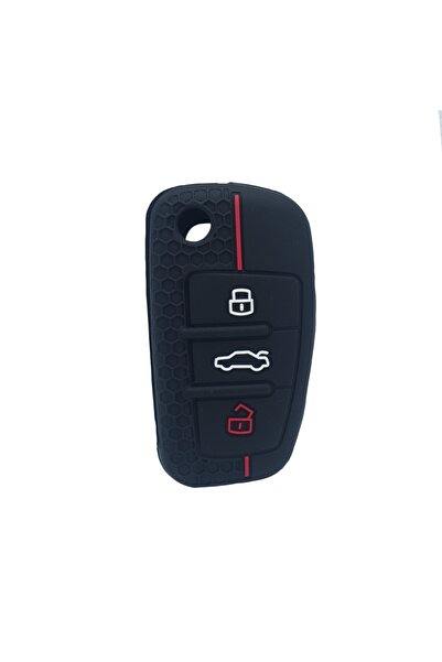 AUTOTOB Husa cheie tip briceag 3 butoane Audi, model sport, din silicon, negr...