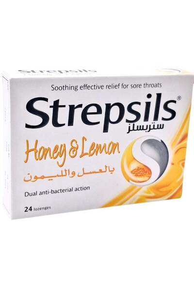 STREPSİLS معينات العسل والليمون، 24 قطعة