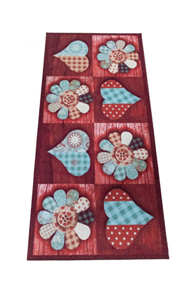 ANATOLIATEKSTILE Vintage Patchwork Rug Hearts & Flowers – Modern Decorative, ...