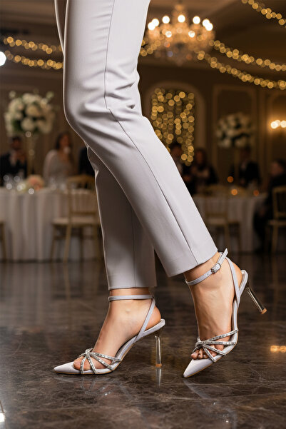 AYAKMOD 681137 Z Ασημένιο Γυναικείο Παπούτσι με τακούνι