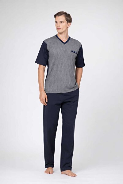 Pierre Cardin Boxed 3-Piece Jacquard Short-Sleeved Men's Pajama Set-P6134