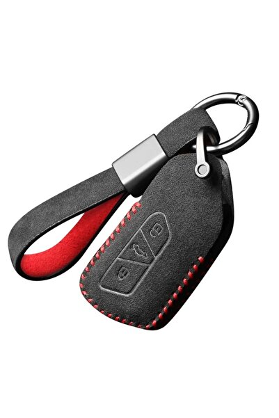 AUTOTOB Husa cheie din alcantara, AUTOTOB®, VW/Skoda/Seat 2020, negru/rosu