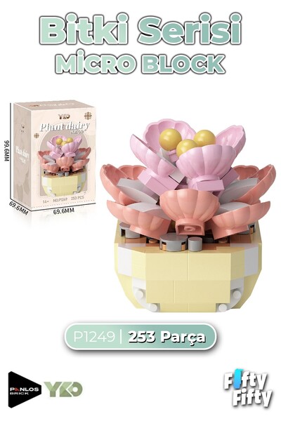 Vagonlife Panlos Micro Block Bitki Serisi 1249 Çiçek Buketi 253 Parça Oyuncak...
