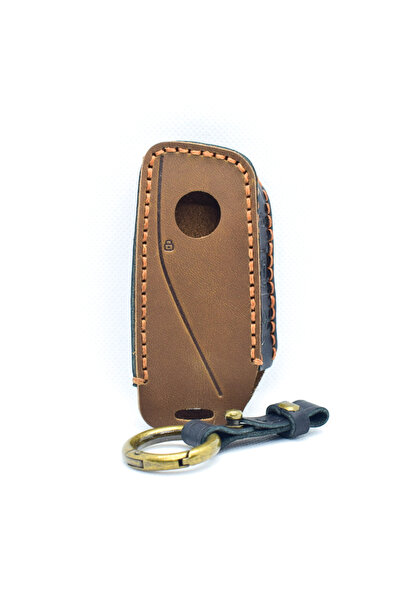 AUTOTOB Husa cheie AUTOTOB® pentru BMW i5 i7 iX iX1 iXM, piele naturala, maro