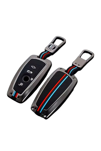 AUTOTOB Husă cheie metalică, AutoTob, 4 butoane, pentru BMW, Gri