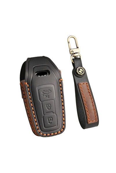 AUTOTOB Husa cheie 3 butoane Audi A5 A6 Q5, model 2025, din piele naturala, A...