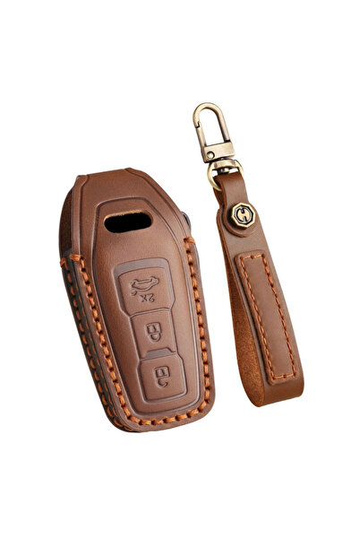 AUTOTOB Husa cheie 3 butoane Audi A5 A6 Q5, model 2025, din piele naturala, A...