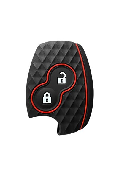 AUTOTOB Husa cheie 2 butoane Dacia Logan, Sandero, Duster, negru/rosu