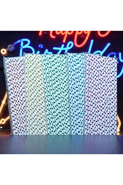 Kuzey 125 Pieces of Colorful Heart-Shaped Cardboard Straws Heart-Shaped Straw...