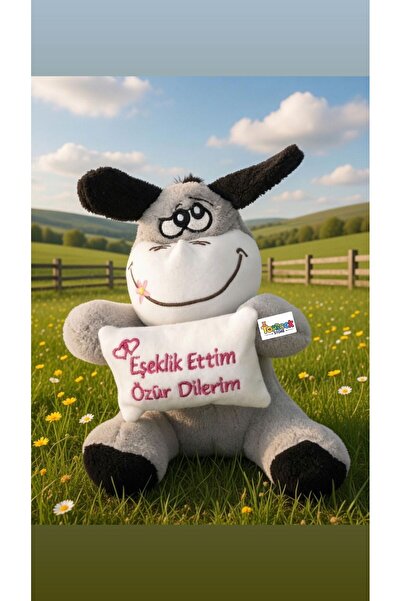 TOPROCKSTORE Sevimli Eşek Peluş Eşeklik Ettim Özür Dilerim 25 cm Hediyelik Uy...