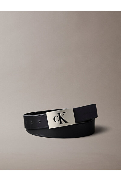 Calvin Klein حزام ثابت للرجال من نوع SS Mono Plaque مقاس 35 مم