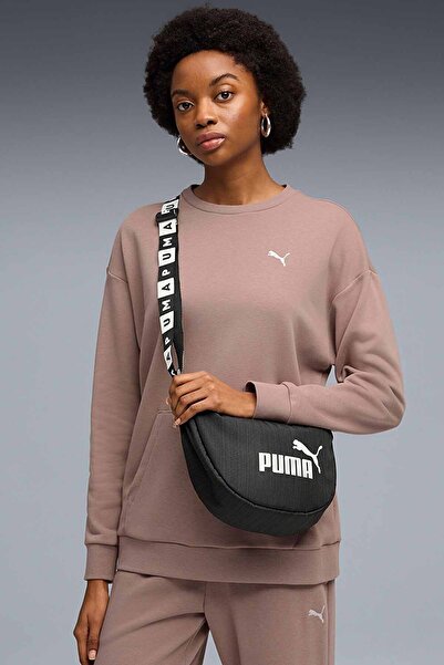 Puma Unisex Black Waist and Shoulder Bag - New Season Logo Printed Lifestyle Bag