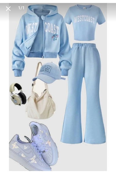 Kids West coast baskili 3lü bebe mavisi mevsimlik takım