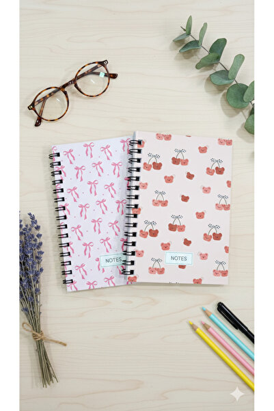 Defterci دفتر ملاحظات، دفتر مدرسي، دفتر ملاحظات حلزوني، مجموعة من 2، 80 ورقة،...