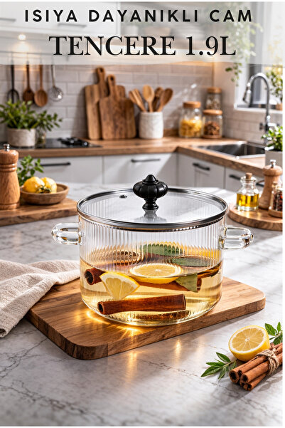 Penthouse Carlton Black Lid Heat Resistant Glass Pot