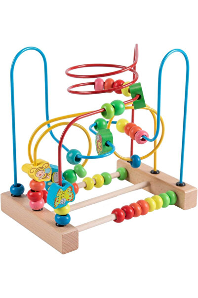 Twisoo Wooden Bead Maze Roller Coaster Toy for Toddlers