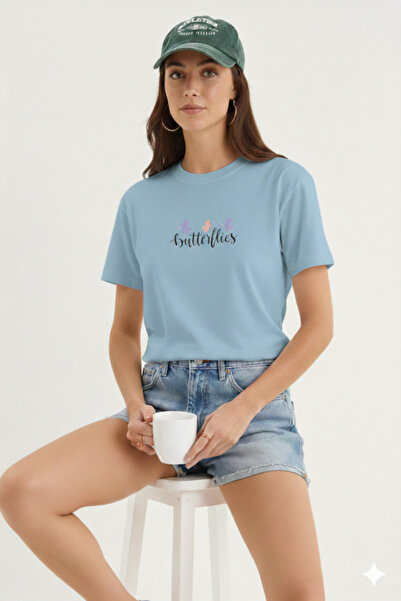 FAVORİST Butterflies New Printed Women's T-Shirt