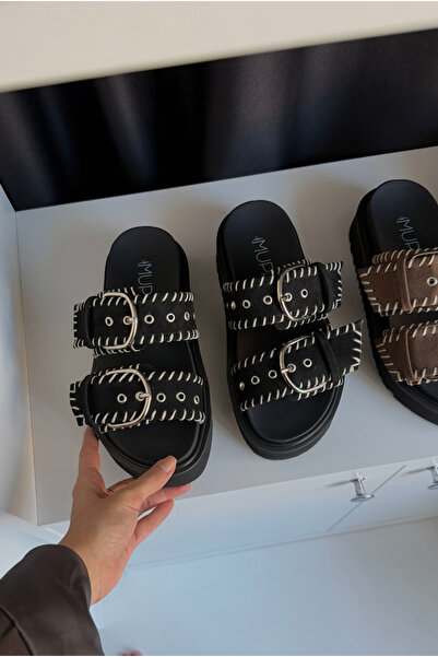 Mupa Shoes Women's slippers black suede