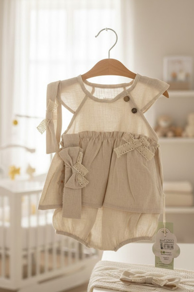 Biorganic Sweet Garden Ecru Shorts Jumpsuit 76083