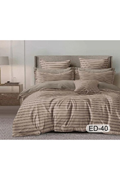 FIONNA.RO Superior Fine Cotton Bed Linen With Stretchy - Beige Stripes Cocoa ...