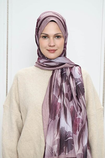 Modakaşmir Σάλι από μπαμπού με μοτίβο γραμμών λουλουδιών