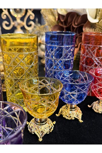 LOKMAN ZÜCCACİYE SHOWROOM 12 PARÇA ÖZEL TASARIM KESME 6 KİŞİLİK KAHVE YANI LO...