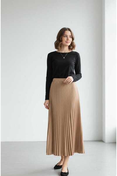 NevaMar LEATHER LOOK PLEATED SKIRT