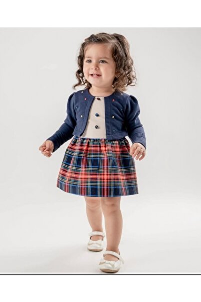 Vera -48003 LACİVERT UZUN KOL ELBİSE