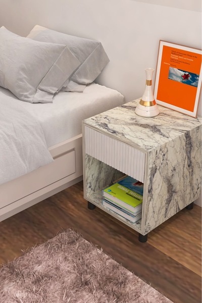 ModaDiyos Lake Boyalı ve MDF Lam Komodin – 1 Çekmeceli, Ayaklı Şık Komodin Mo...