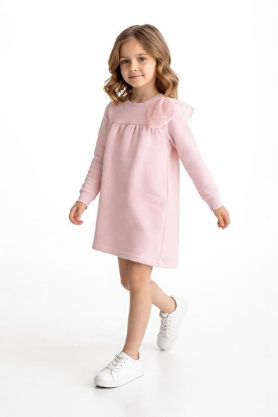 Jeopardi Kız Çocuk Tül Detaylı Elbise