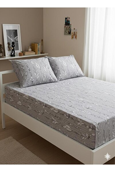 Design of colours King Size Elastic Sheet and 2 Pillowcases