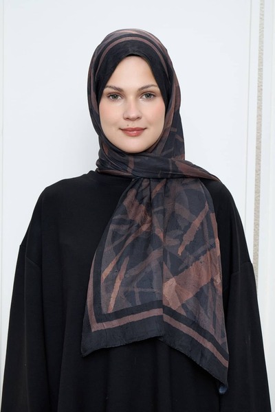 Modakaşmir شال من الخيزران بنمط خط