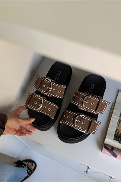 Mupa Shoes Woman's slipper bitter coffee suede