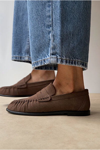 Mupa Shoes Women's Ballet Flats Brown Suede