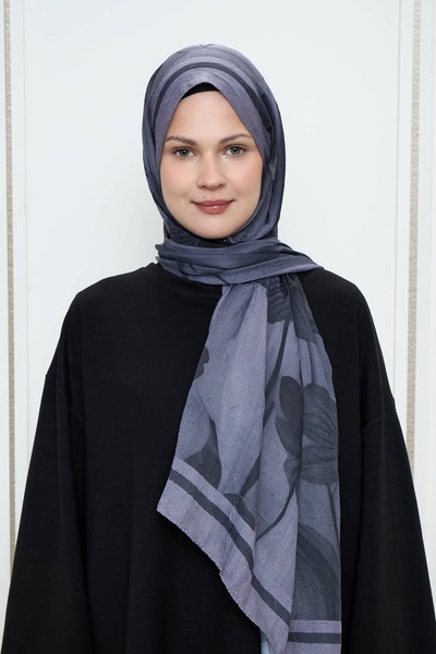 Modakaşmir Σάλι από μπαμπού με μοτίβο λουλουδιών