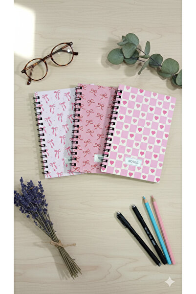 Defterci Notebook, School Notebook, Spiral Notebook Set of 3 80 Sheets 10X14 ...