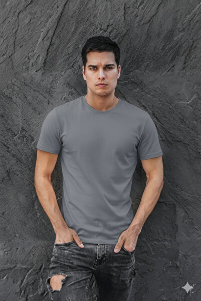 OXVİN Men's Crew Neck T-Shirt Regular Cotton Basic T-Shirt (Comfortable Fit)