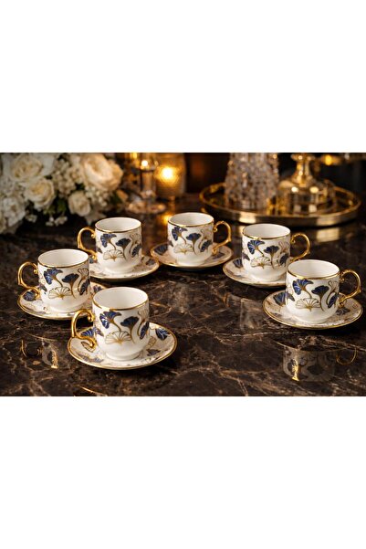 decovien Zarif Detaylı 6 Kişilik 12 Parça Porselen Fincan Takımı