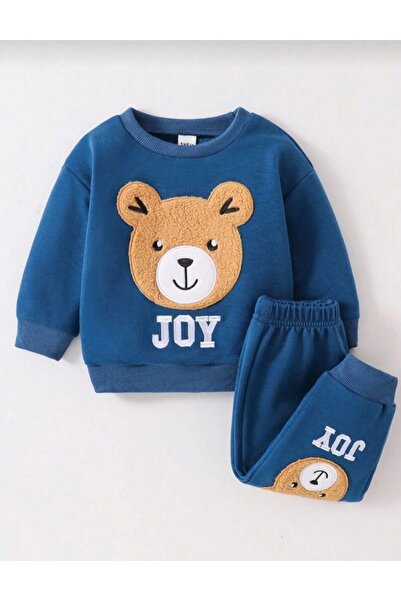 Kids Set pentru copii de culoare albastră cu imprimeu ursuleț Joy