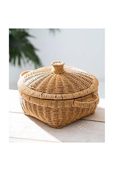 ACAR Hasır Kapaklı Sepet - 23 cm HU028