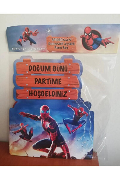 Mehca örümcek adam dekoratif ayaklı pano set