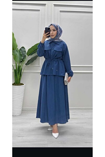 safran tesettur etekli ikili takim